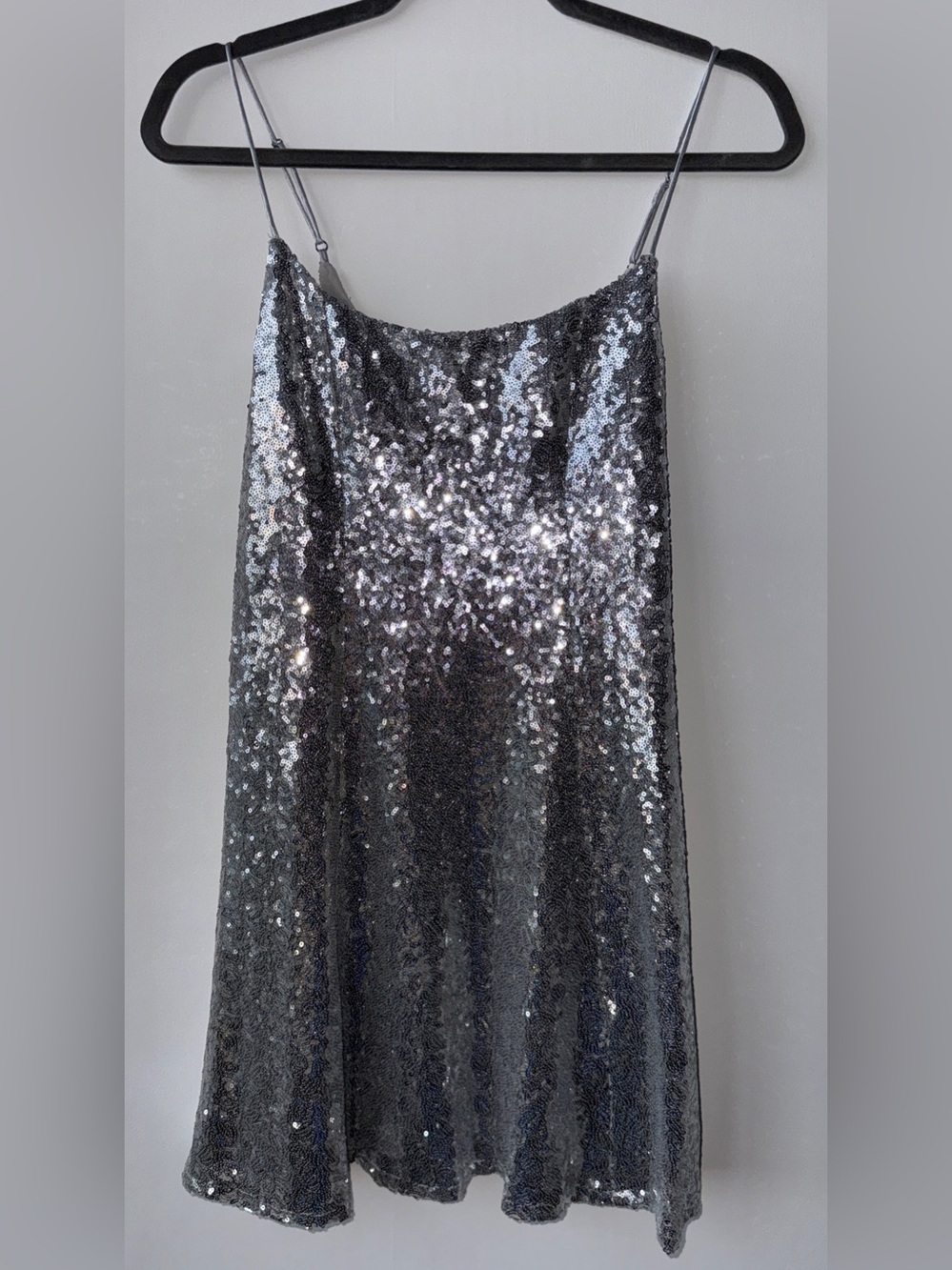 Urban Outfitters Silver Sequin Mini Dress Size L (Fits Like M)